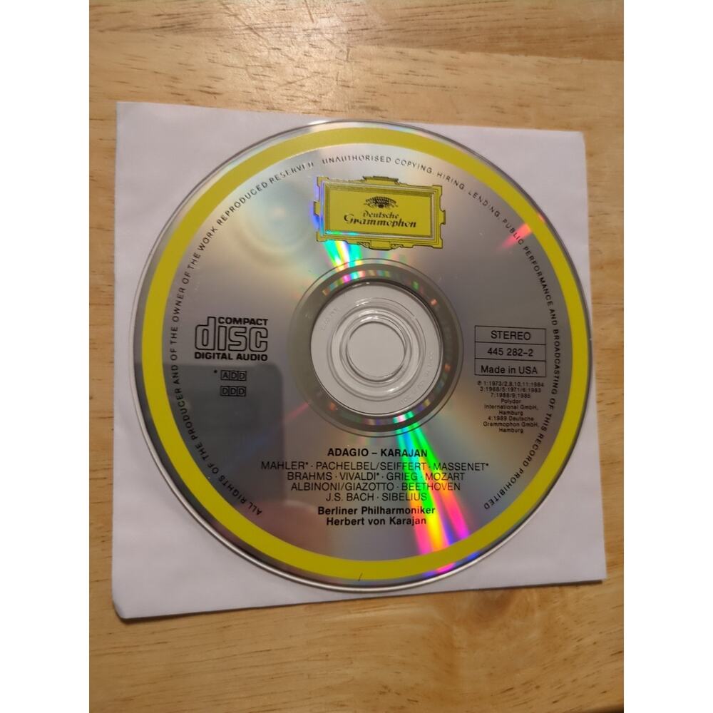ADAGIO-KARAJAN deutsche Grammophon Disc Only